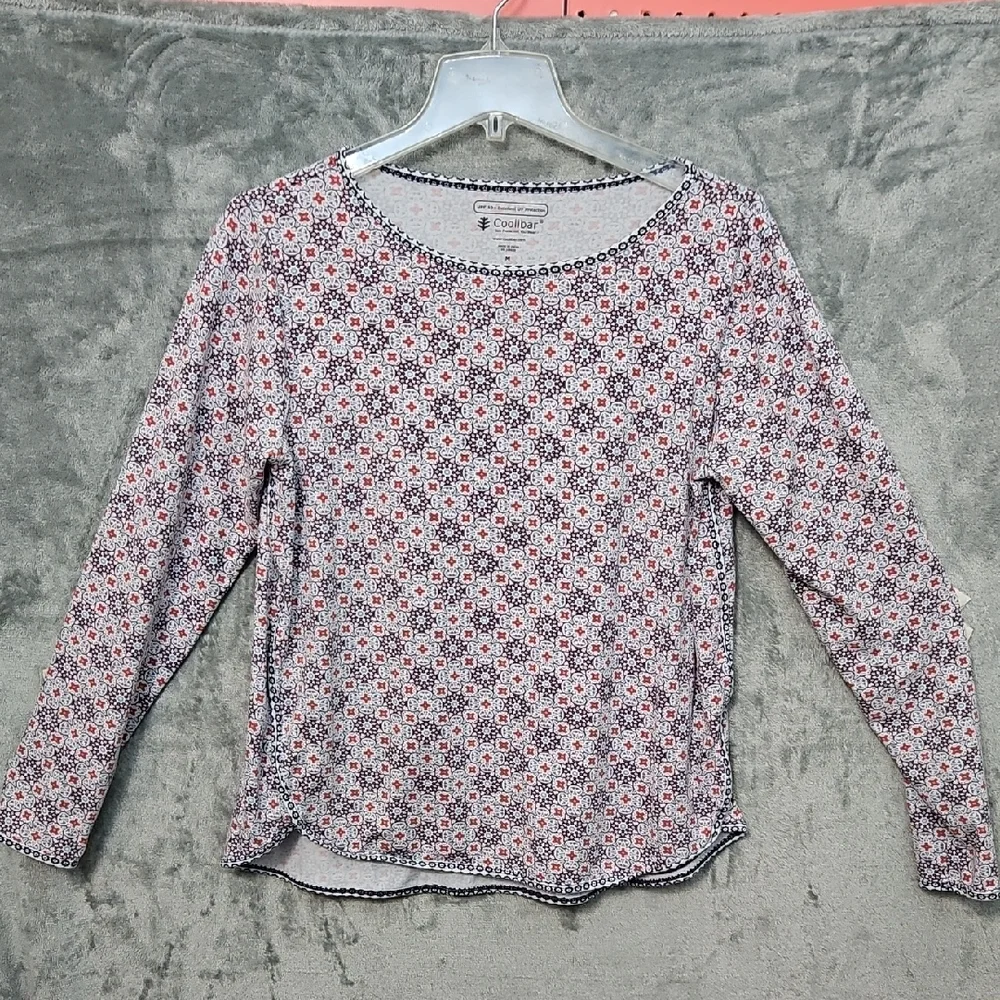 Coolibar Women's Med Long Sleeve Top - Blue White, and Red Sun Protection - Picture 1 of 10